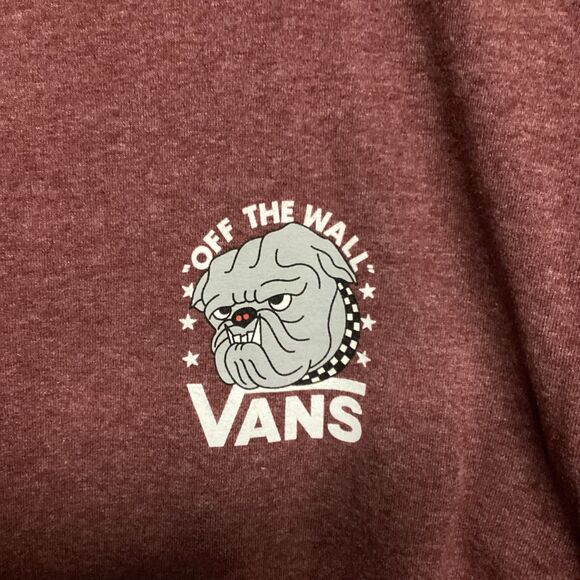 VANS Men's Off The Wall Bulldog T-shirt Burgundy Size Medium - Picture 4 of 5